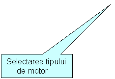 Rectangular Callout: Selectarea tipului
     de motor
